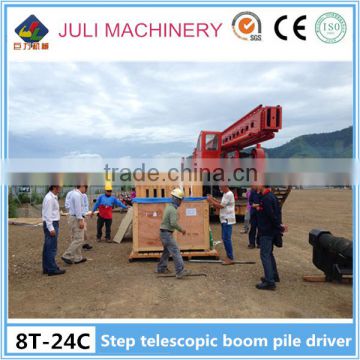 Walking system hydraulic telescopic boom pile driver type 8T-24C for pile driving hammer