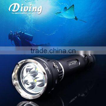 Powerful torch for diving 2*26650 battery diving canister light