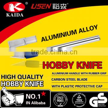 high quality metal handle rubber grip hobby knife