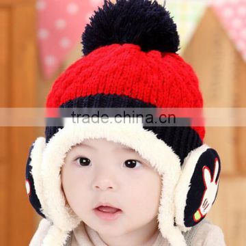 Winter Acrylic Fleece Beanie Hat with Earflap for Baby