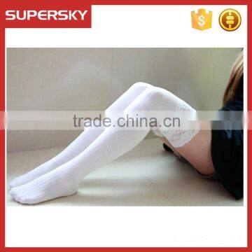 V-137 fashion lace trim long hign boot socks women sexy stocking knee high leg warmer