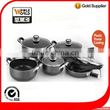 16pcs cookware set plastic powder coating