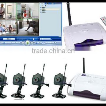 2.4G wireless USB QUAD WIRELESS 4 mini Camera DVR Security System kit