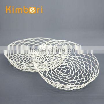 Morden design wholesale white latest metal fruit basket with net cover                        
                                                Quality Choice