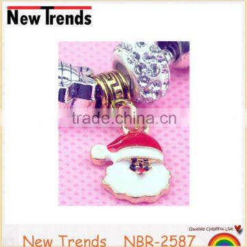 Manufacturer Cute Girls Fancy Christmas Bracelet Santa Claus Charm Bracelet