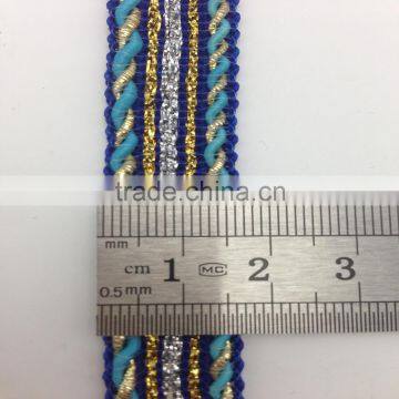 garment accessories royal gold and silver navy blue straight braid lace trims