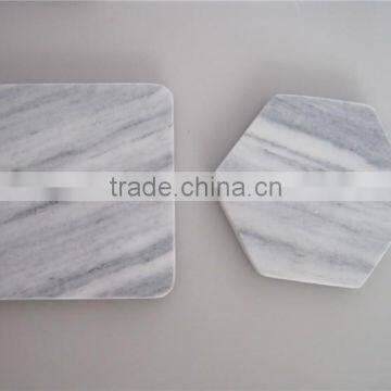 10*10cm Natural Grey Marble Coaster With Back Corking