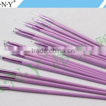 ANY Professional Purple Wood Handle Nail Art Painting Design Nylon Hair Nail Brush Nail Art Set