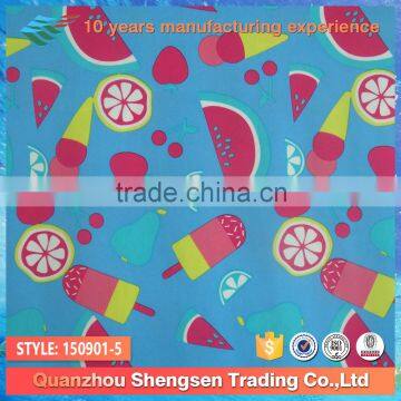 2015 new summer fashion cartoon printed nylon lycra fabric for girls swimwear
