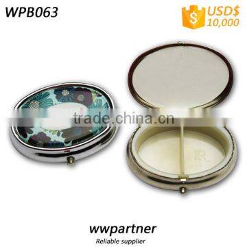 Oval Shaped Pill Box Aluminum