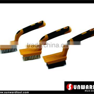 Soft Grip Handle Wire Brush with Scraper,Wide Stripper