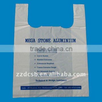 HDPE side gusset vest handle plastic shopping bag