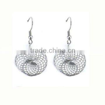 2014 mesh design stainless steel dangle latest fashion earrings wholesale jewelry for women (LE2542)