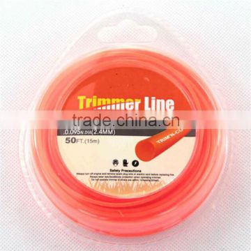 Profesional grade 3mmx50m, 2.4mmx50m Brush Cutter Parts Nylon Trimmer Line