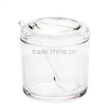 Wholesale Crystal clear 320ml Acrylic tomato sauce pot with Spoon 8206