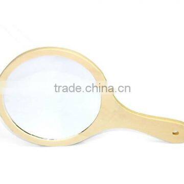 Wooden handle mirror