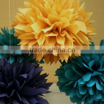 Colorful hanging paper pom pom for wedding decoration