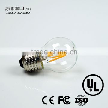 Super bright high quality clear glass or milky glass cover e26 e27 b22 led bulbs filament g50