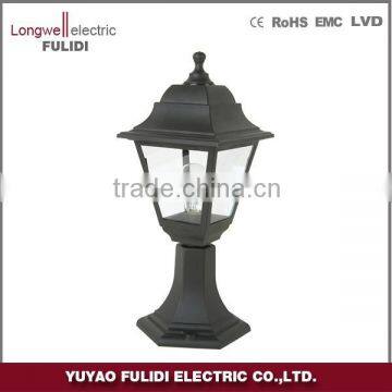 plastic outdoor pillar gate light,garden standing lamp,4pcs glasses