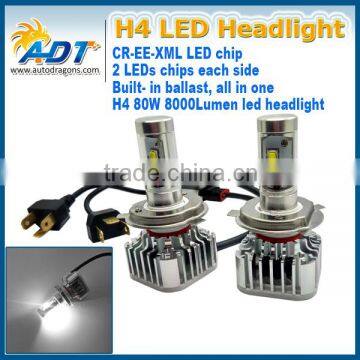 2016 Hot selling H4/9007/9004/H7/H8/H9/H10/H11/9005/9006 80W H7 24v LED lamp