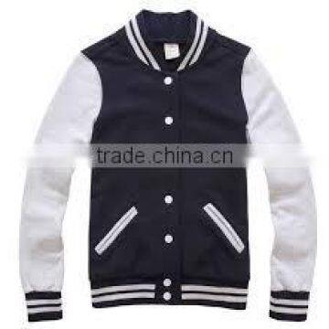 Superb Quality Genuine Leather Sleeve Letterman College Varsity wool jacket