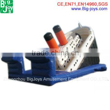 PVC material professional titanic inflatable slide for kids and adults