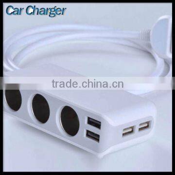 Hot Sale Way Car Cigarette Lighter Spotlight Aux Cable Plug