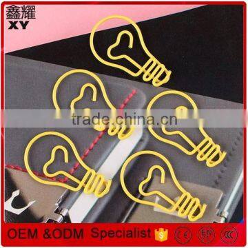 professional factory PET wire bulb shape paper clip customized promotional
