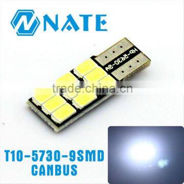 2015 hotsale car led light t10 5730 9smd Canbus interior light