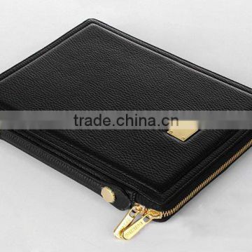 Zipper leather case,for IPad 2/3 cases,Genuine leather cover