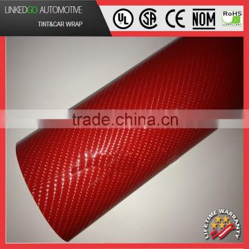 Most popular Auto Sticker 1.52*30M Gloss 4d Red Carbon Fiber vinyl