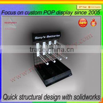 metal cell phone accessory display CDU with plastic hook