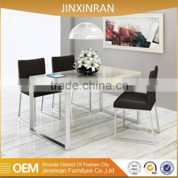 Thickness 20mm natual marble inlay dining metal table