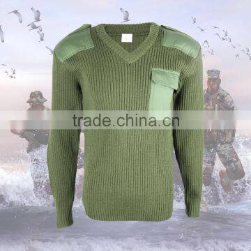 V Neck Army Commando Pullover Warm Durable Military Sweater With a Pocket