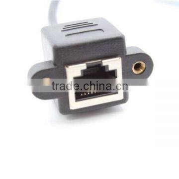 30cm RJ45 Male to Female Screw Panel Mount LAN Network Extension Cable photo-2