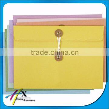 Guangzhou kraft paper envelope with button and string closure