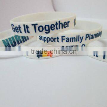 Promotional custom silicone wristaband printing custome silicone wristbands