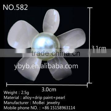 30mm Mini Goody Alloy Pearl Flower Korea Garment Accessories Buckle Hair Accessories Buckle photo-2