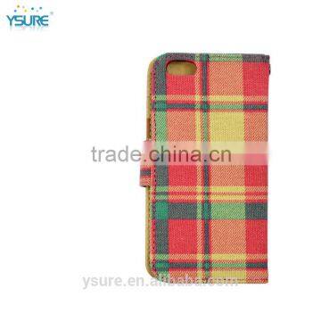 Plaid Pattern Fabric Leather Phone Case For OnePlus One With PVC ID and Credit Card Slots
