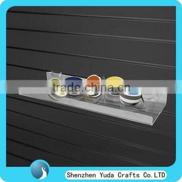 Factory price slatwall acrylic cup display trays, plexiglass display shelf wholesale