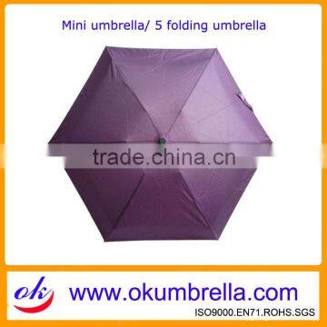 hot sale 5 folding bag umbrella with case