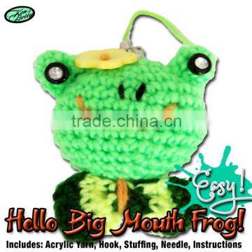 DIY big mouth frog crochet animal toy kit