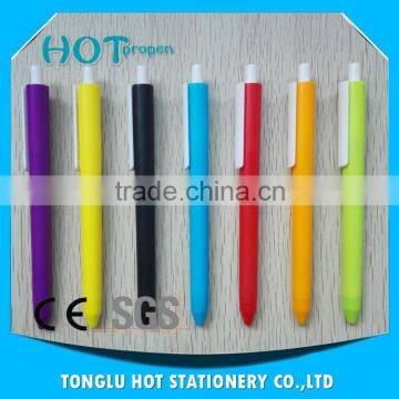 2016 Hot selling cheapest 14cm white clip and plunger ball pen, ball-point pen