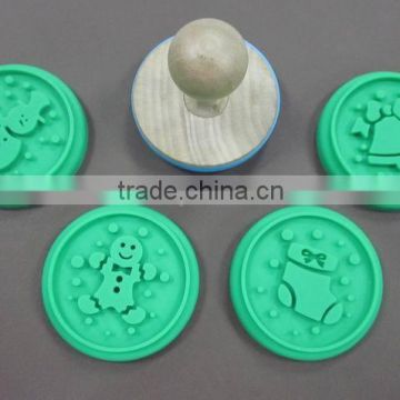 Dia.6cm for Christmas gift Silicone cookie stamp set