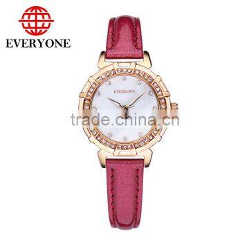 Hot sale!!! Free Shipping !!! fashion genuine leather diamond leisure quartz lady's wrist watch