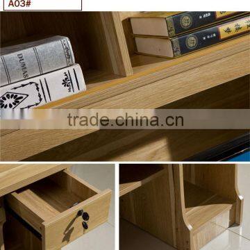 Self Assembling With Bookshelf and Drawer Writing Desk
