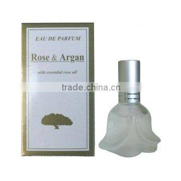 Eau De Parfum Rose and Argan with Essential Rose Oil - 12 ml. Paraben Free. Private Label Available. Made in EU.