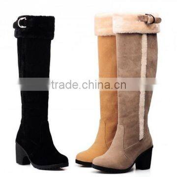 2016 Factory Sell Chunky Heel High Heel Long Boots Sexy Knee Boots for Women CP6626