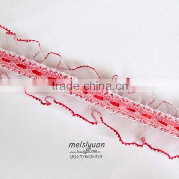 Embroidered Bridal Decorative French Red Lace Trim for Wedding Dress Bridal Bride Dresses 3d Flower Lace Embroidered Fabric photo-6