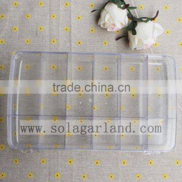 4.7*16.4*28.8CM Transparent Plastic Box With 18 Small Square Bead Storage Container Organizer